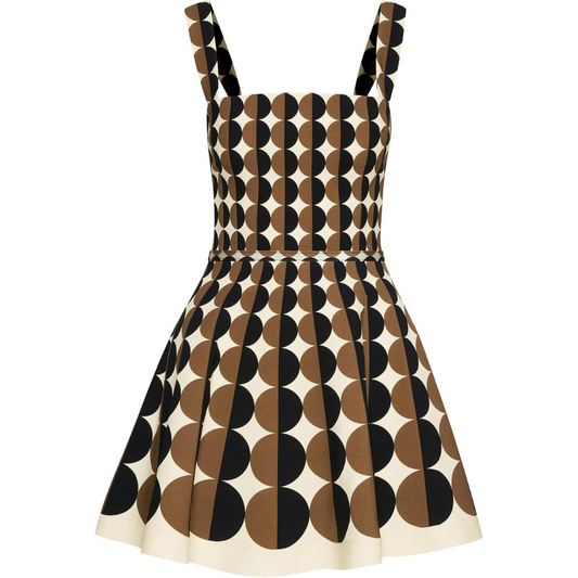 Oscar de la Renta Geometric Circle Wool Dress