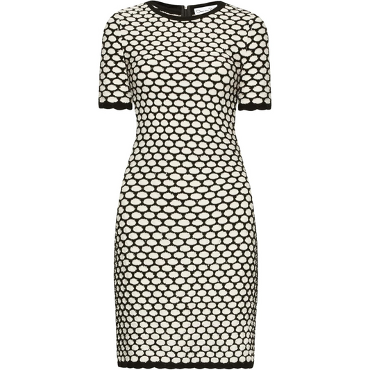 Oscar de la Renta Honeycomb Sequin Knit Dress