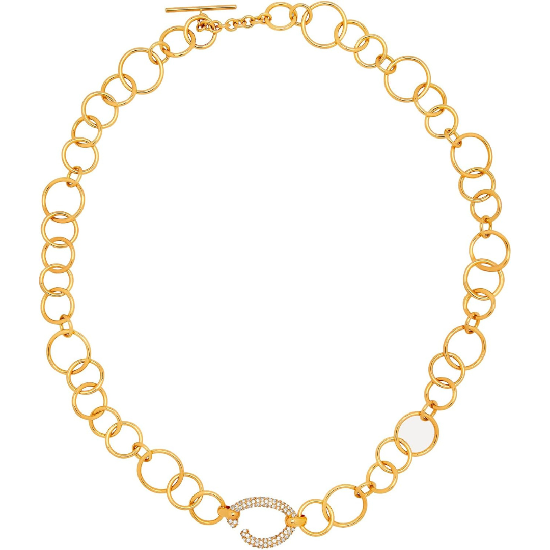 Oscar de la Renta Pavé O Chain-Link Necklace