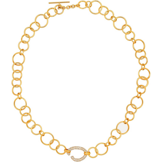 Oscar de la Renta Pavé O Chain-Link Necklace