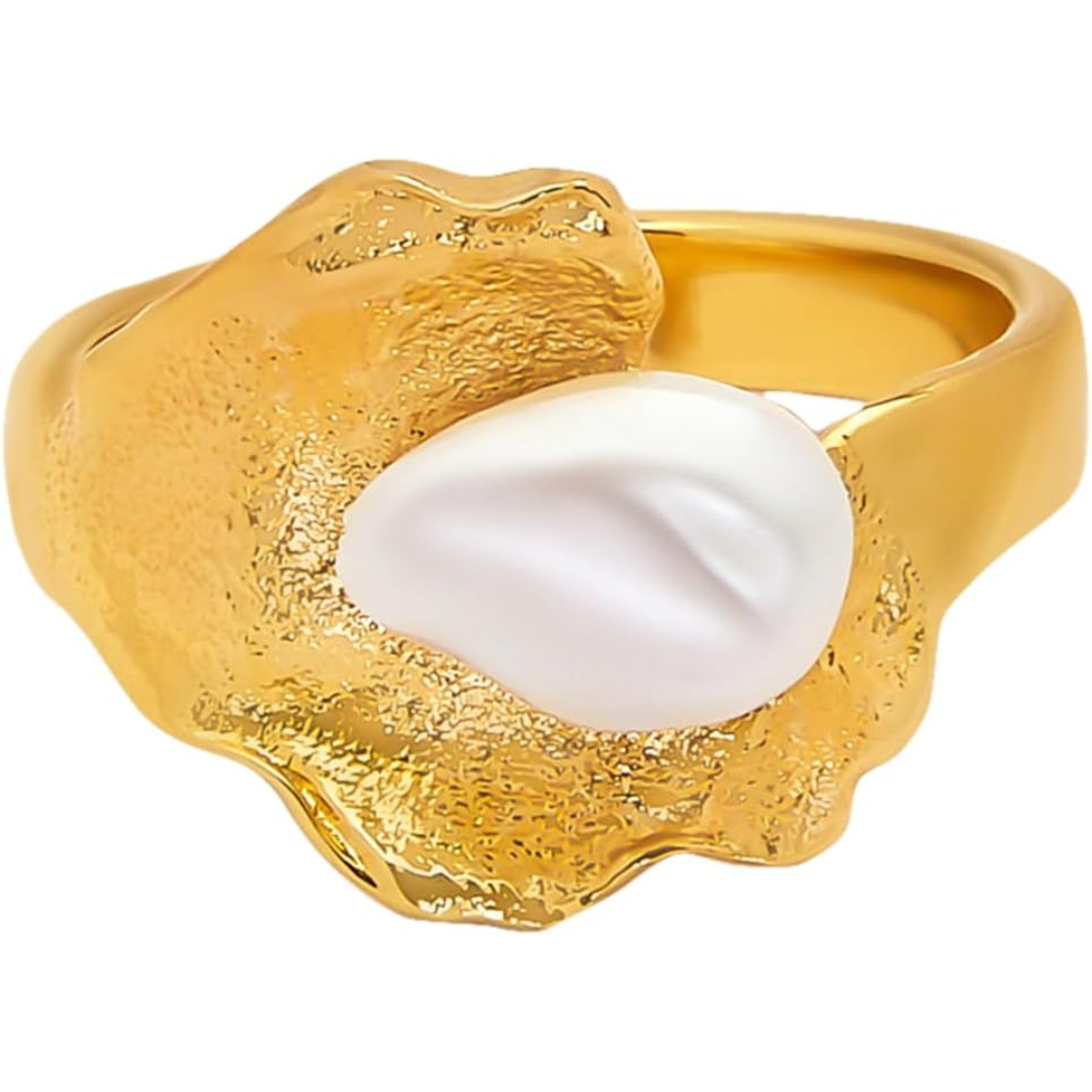 Oscar de la Renta Pearl Lily Pad Ring