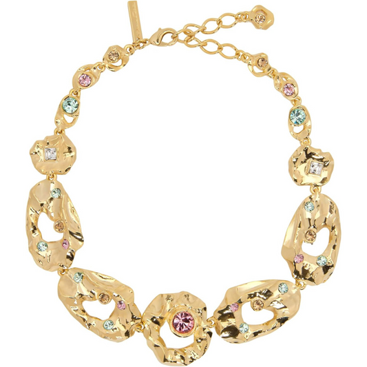 Oscar de la Renta Textured Metal Chain-Link Necklace