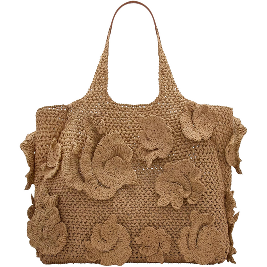 Oscar de la Renta The Topaz in Crochet Raffia