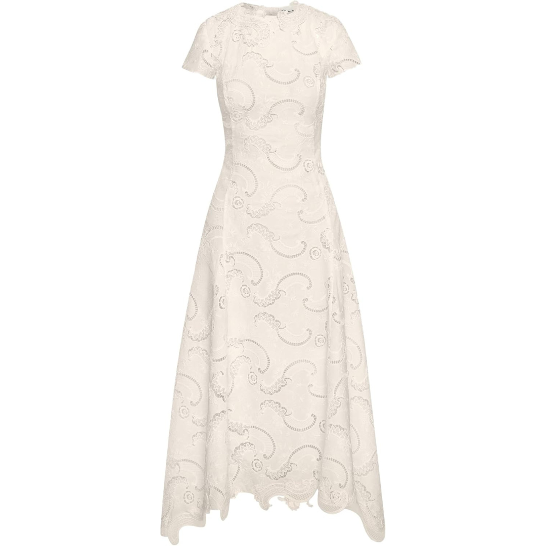 Oscar de la Renta, Scroll Guipure Dress