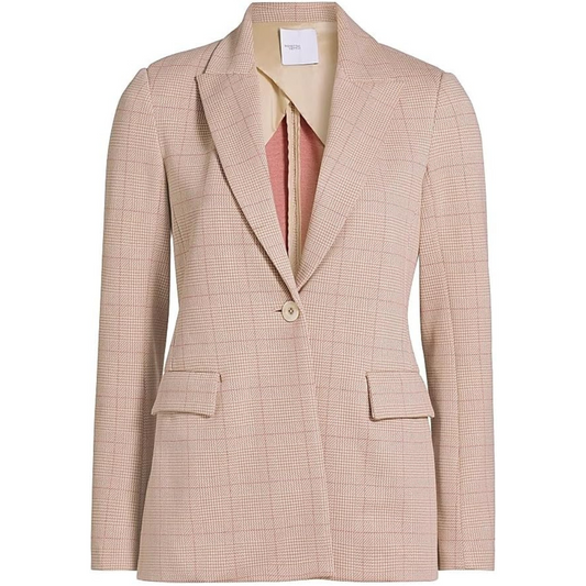 Rosetta Getty Plaid Stretch Cotton Peak-Lapel Jacket