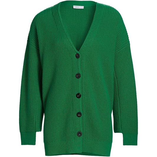 Rosetta Getty Rib-Knit Wool-Cashmere Cardigan