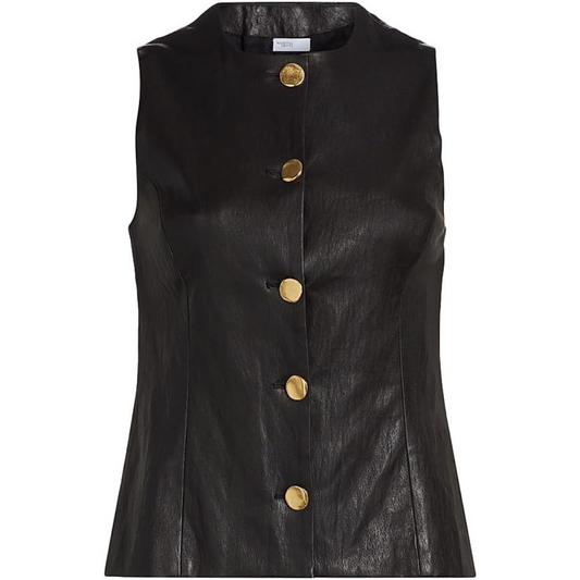 Rosetta Getty Stretch Pongé Button-Front Top