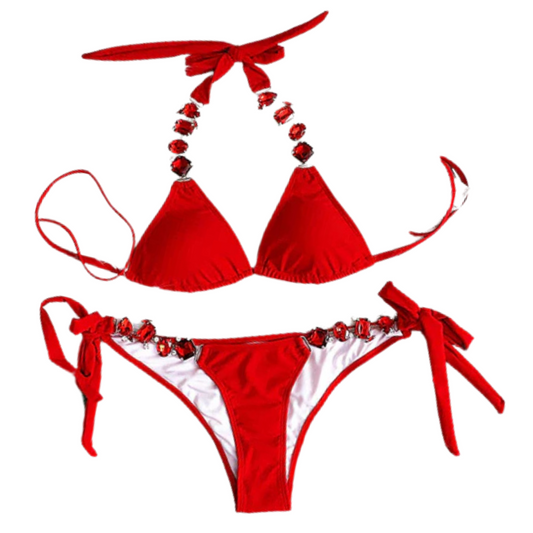 Brazilian Jeweled Rhinestone Bikini-Multiple Color Options Available