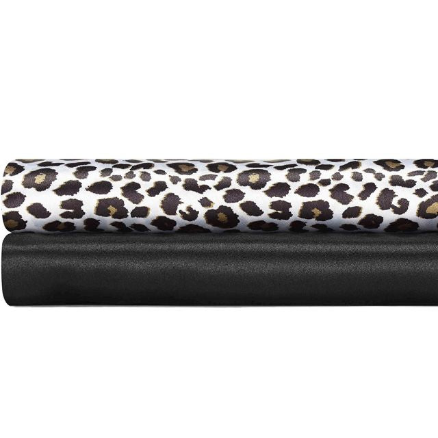 Betsey Johnson - Queen Sheets, Luxurious Satin Bedding Set, Smooth & Silky Home Decor (Leopard, 4 pcs, Queen)