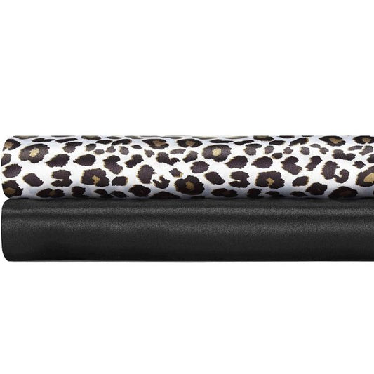 Betsey Johnson - Queen Sheets, Luxurious Satin Bedding Set, Smooth & Silky Home Decor (Leopard, 4 pcs, Queen)