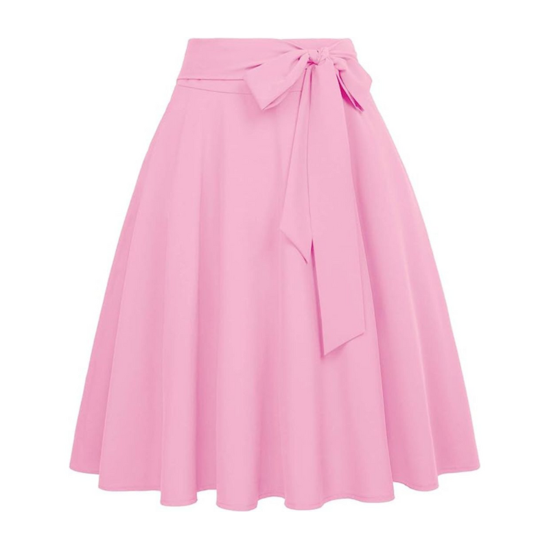 Belle Poque Women’s High Waist A-Line Pockets Skirt Skater Flared Midi Skirt
