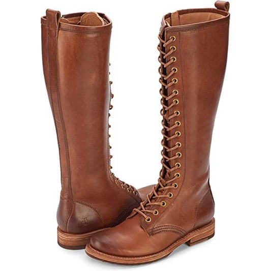 Frye Veronica Combat Tall Boot-Caramel