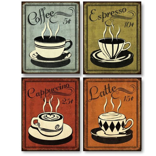 Gango Editions Retro Coffee Set by N. Harbick 8"x10" Art Print Poster