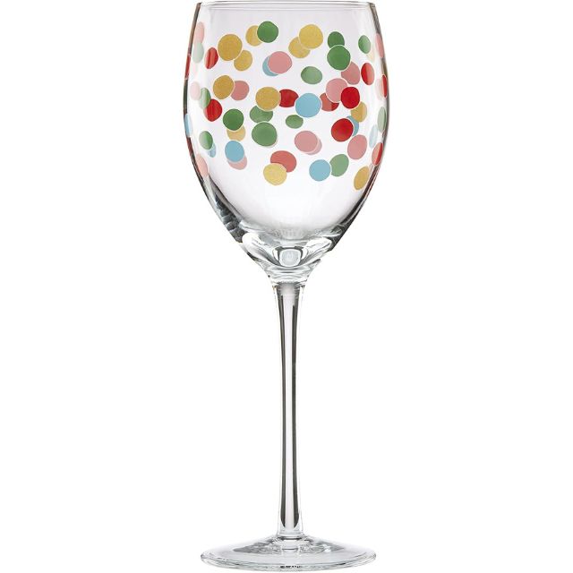 Kate Spade Wine Glass-Raining Confetti