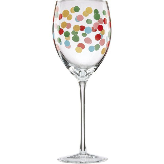 Kate Spade Wine Glass-Raining Confetti