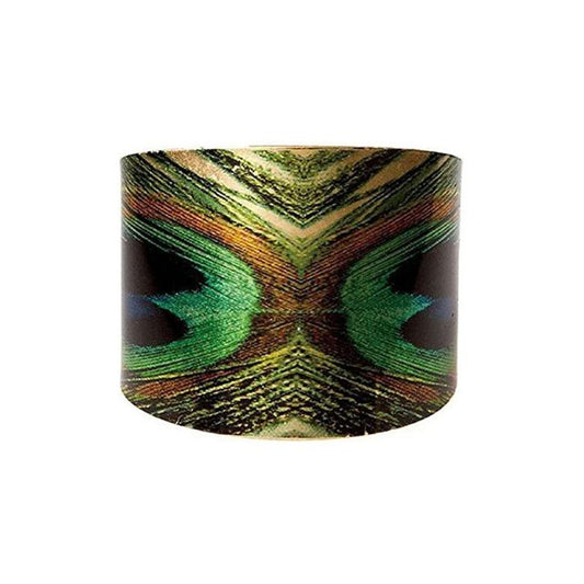 Beauty For You Peacock Tail Feather Wide Cuff Bracelet