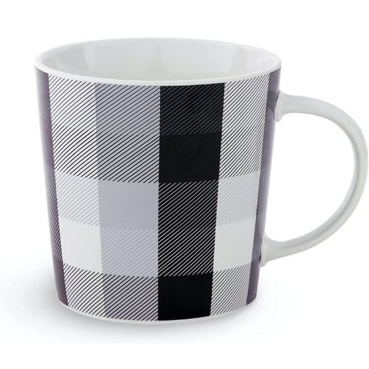 Vera Bradley Coffee Mug, Cute Ceramic Cup Holds 12 Ounces, Dishwasher and Microwave Safe, Kingbird Plaid