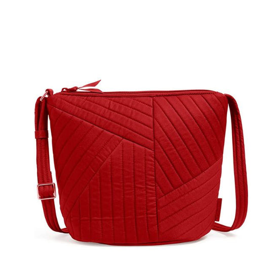Vera Bradley Cotton Bucket Crossbody Purse-Cardinal Red