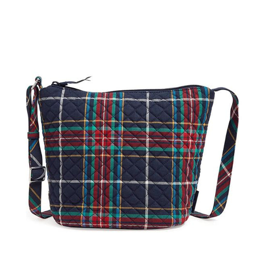 Vera Bradley Cotton Bucket Crossbody Purse-Tartan Plaid