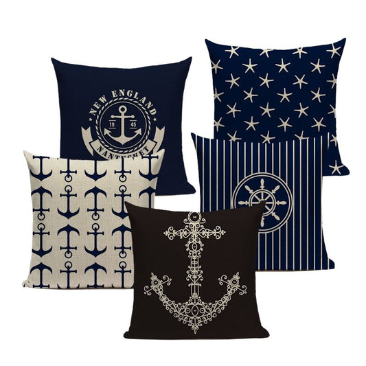 Nautical Throw Pillow Cushion Cover- Multiple Options
