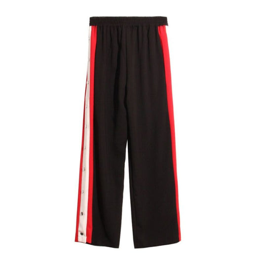 High Waist Striped Colorblock Pants-Multi