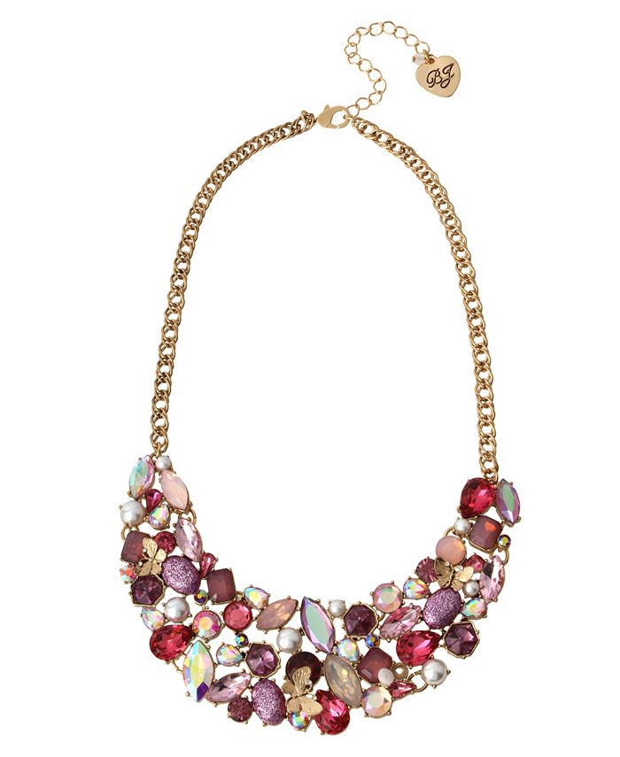 Betsey Johnson Stone Cluster Statement Necklace NWOT
