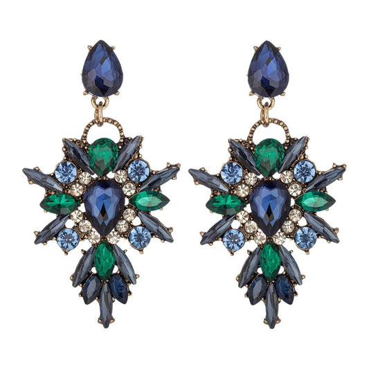 Blue Green Drop Earrings