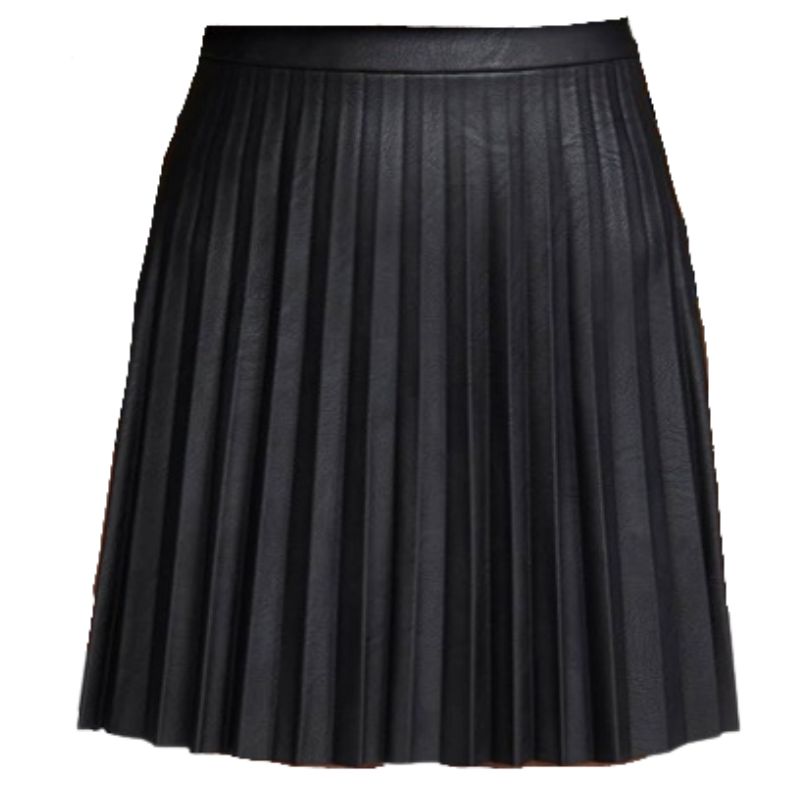 Cupcakes and Cashmere Faux Leather Pleated Skirt-Black NWT