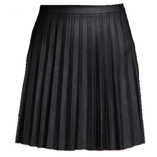 Cupcakes and Cashmere Faux Leather Pleated Skirt-Black NWT