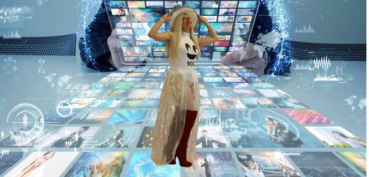 Ghost Body Suit with Iridescent Skirt- Size S/M