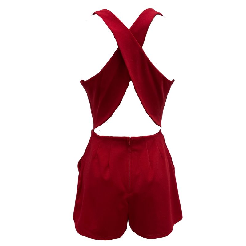 Crystal Sky Shorts Romper-Red NWOT