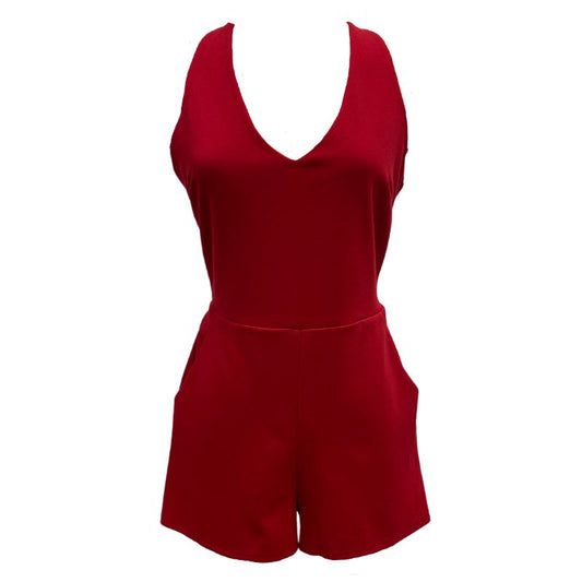 Crystal Sky Shorts Romper-Red NWOT