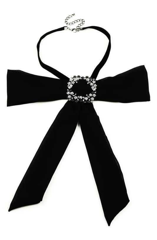 Eye Candy Los Angeles Bowtie Choker Necklace-Black NWT