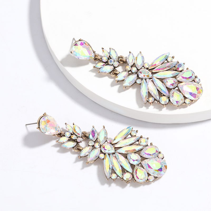 Crystal Big Drop Earrings-Multiple Options