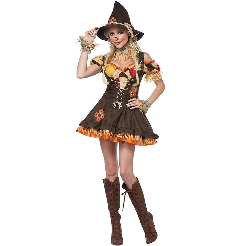 Scarecrow Cosplay Costume-Gray/Green