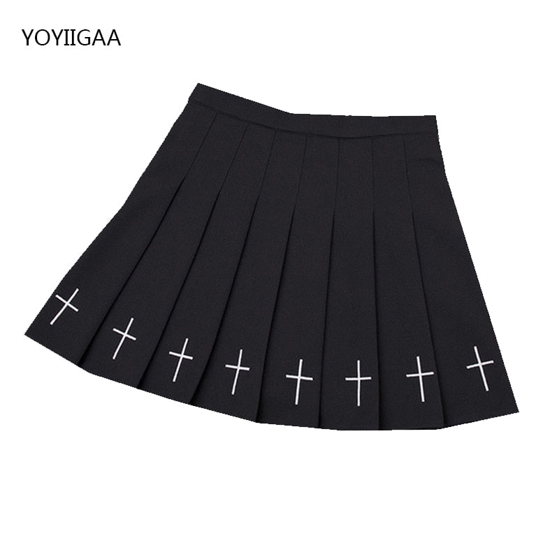 High Waist Pleated A-line Skirts-Black/White/Multiple Options