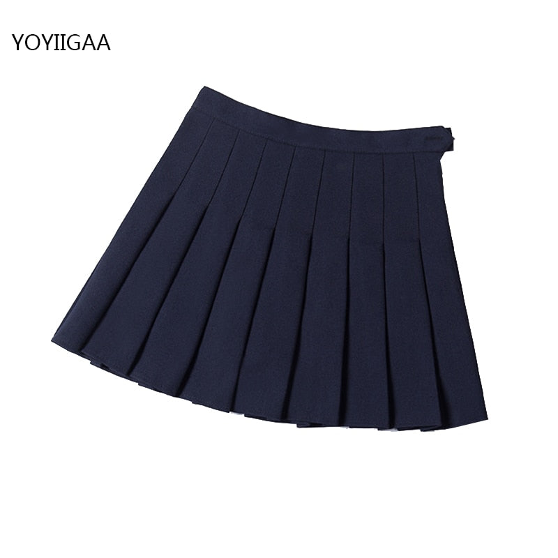 High Waist Pleated A-line Skirts-Black/White/Multiple Options