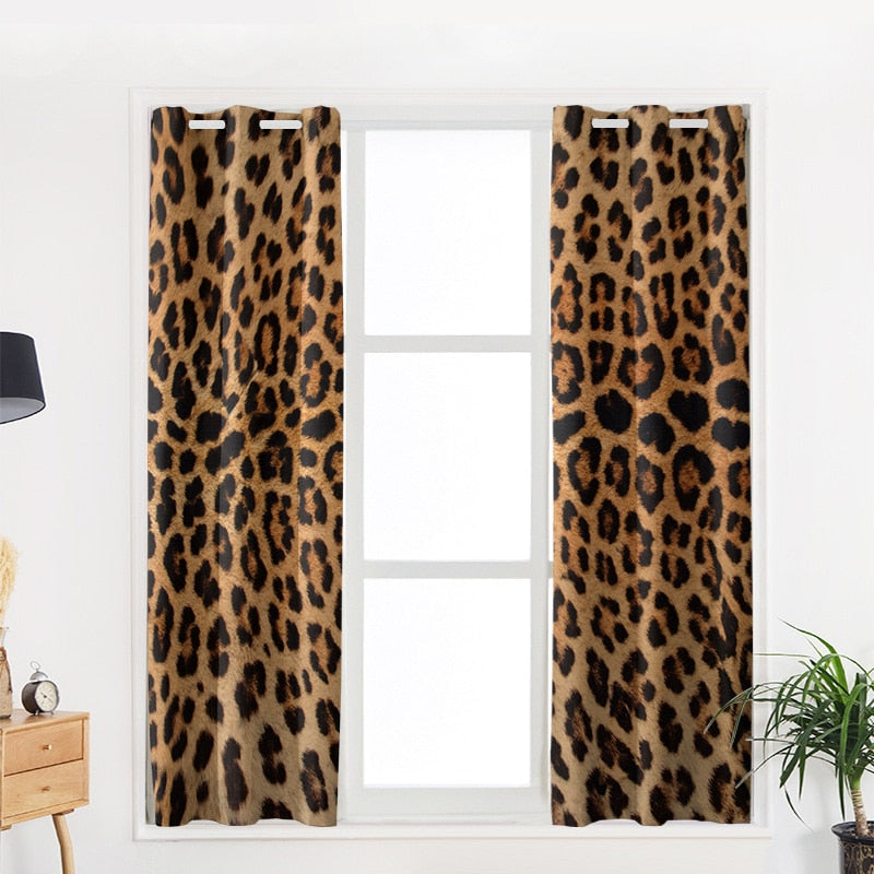Leopard Print Window Curtain Drapes-Multiple Options