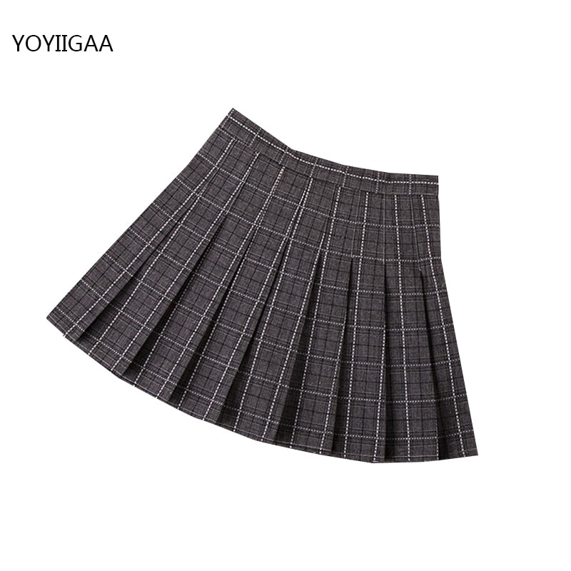 High Waist Pleated A-line Skirts-Black/White/Multiple Options