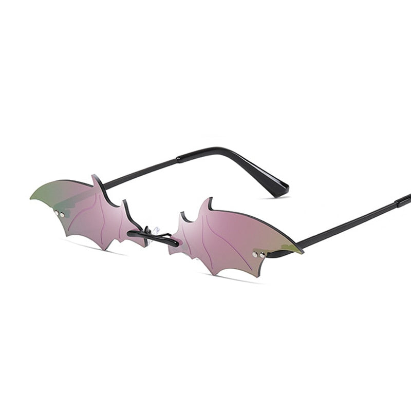 Rimless Bat Shaped Sunglasses-Multiple Options