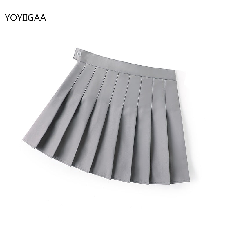 High Waist Pleated A-line Skirts-Black/White/Multiple Options