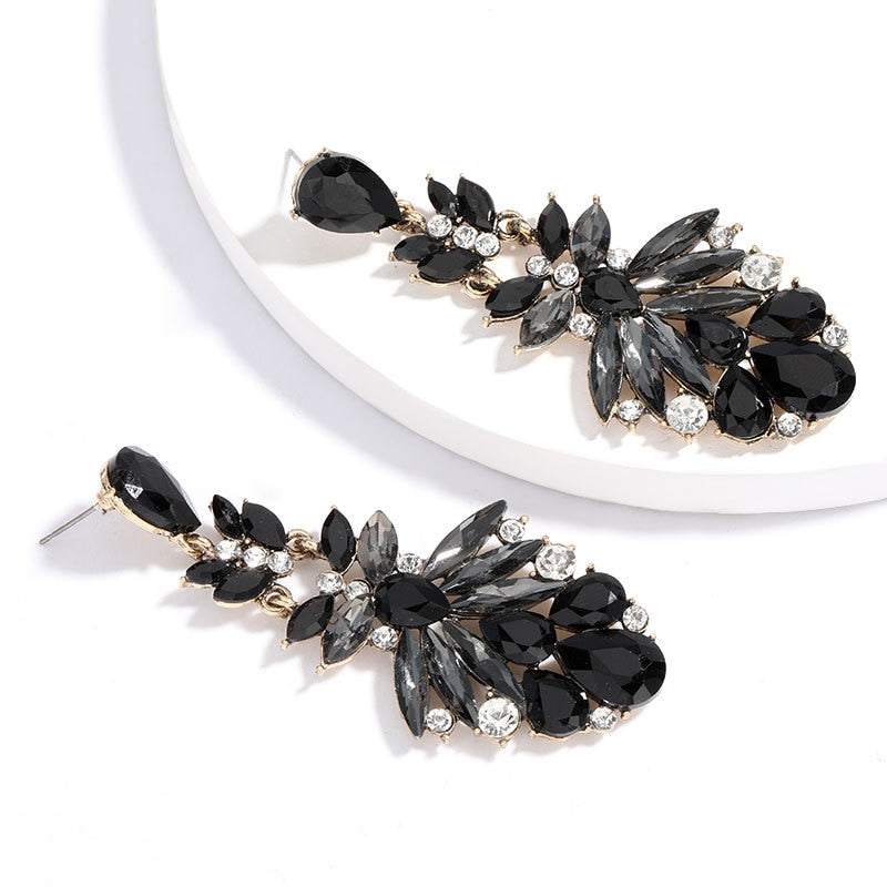 Crystal Big Drop Earrings-Multiple Options