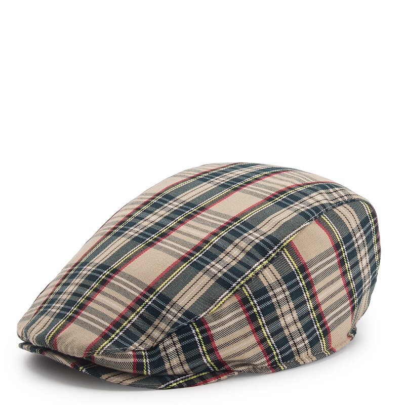 Plaid Unisex Beret Cap-Multiple Color Options Available