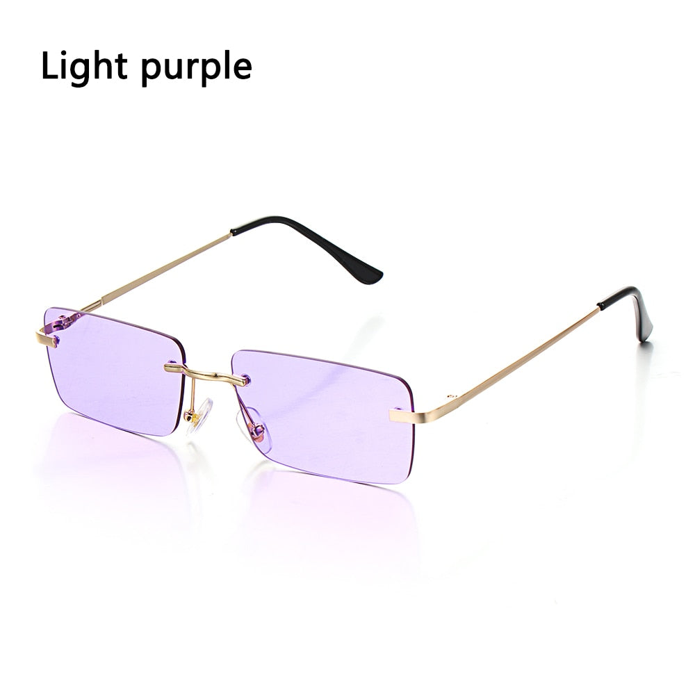 Vintage Retro Rimless Rectangle Unisex Sunglasses-Multiple Options