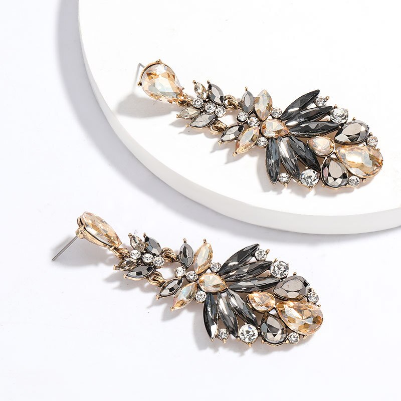 Crystal Big Drop Earrings-Multiple Options