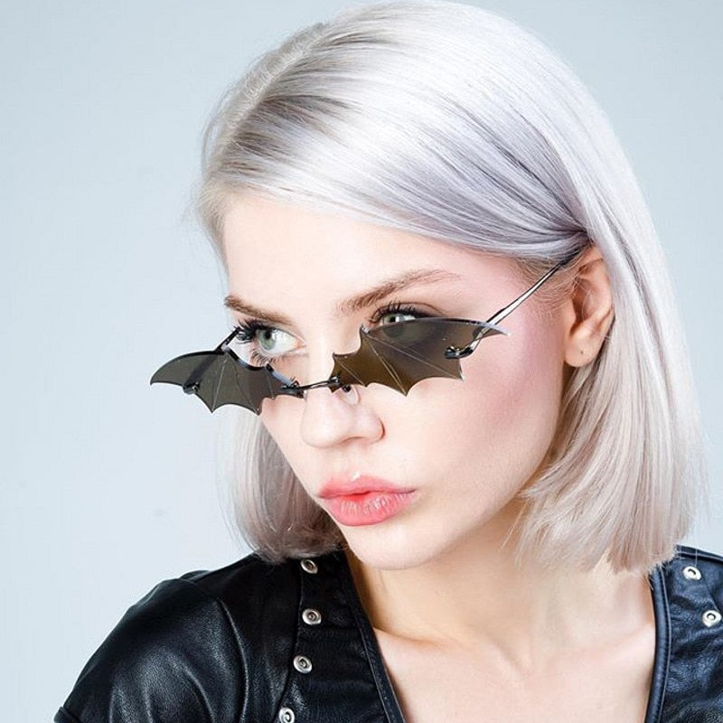 Rimless Bat Shaped Sunglasses-Multiple Options