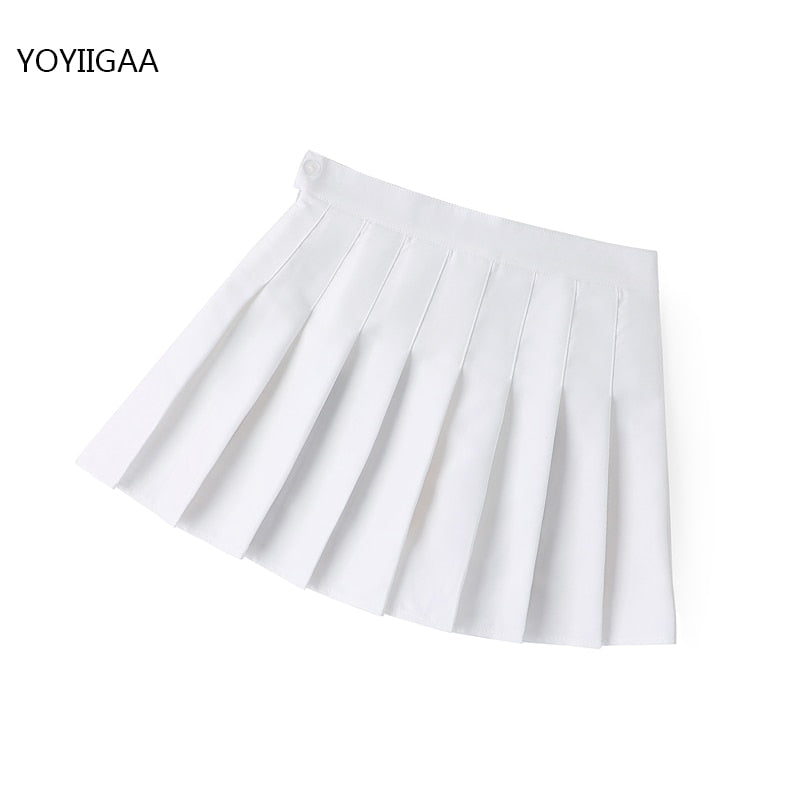 High Waist Pleated A-line Skirts-Black/White/Multiple Options