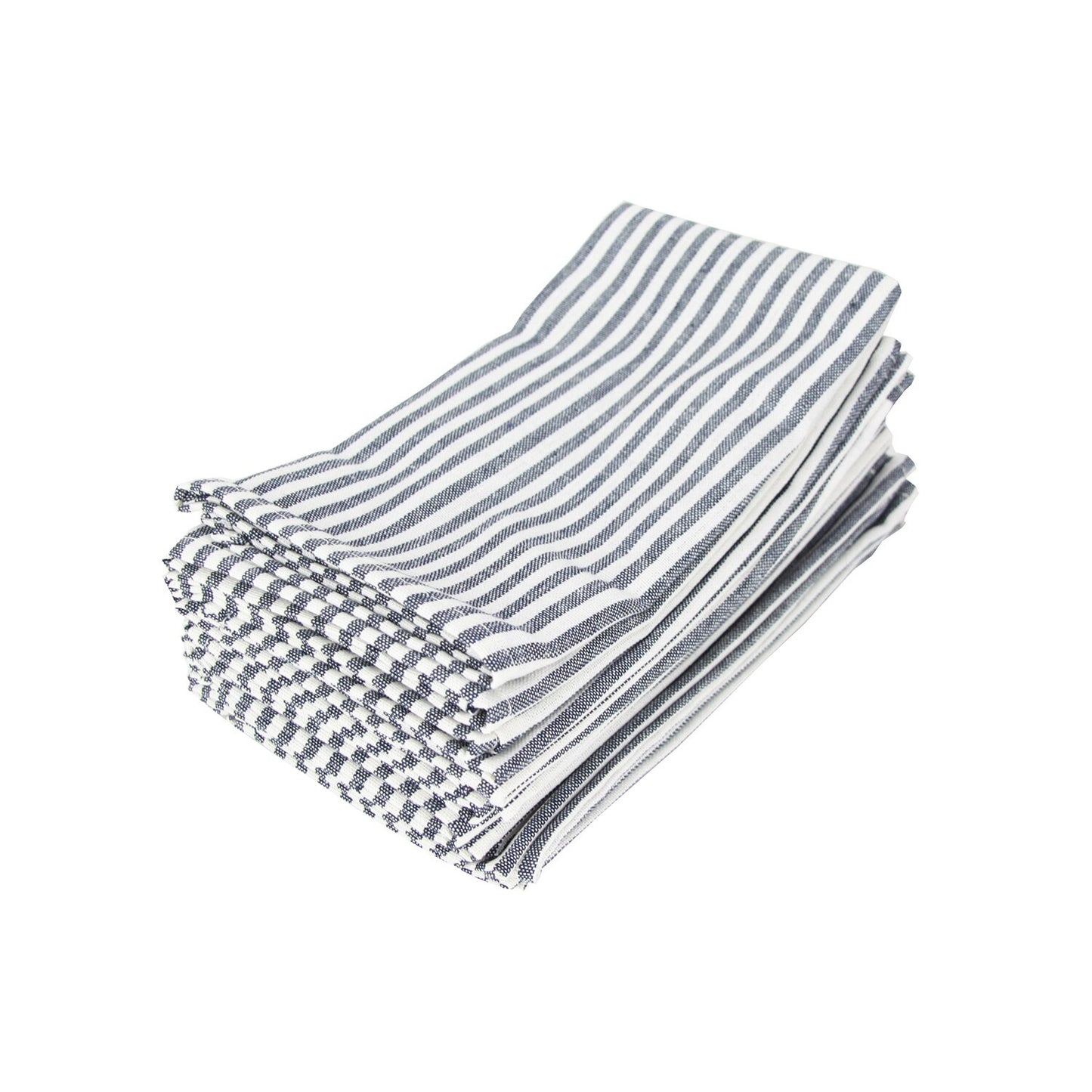 Striped Linen Cotton Blend Cloth Napkins Set of 12-Multiple Options