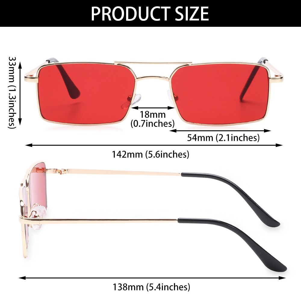 Vintage Retro Rimless Rectangle Unisex Sunglasses-Multiple Options