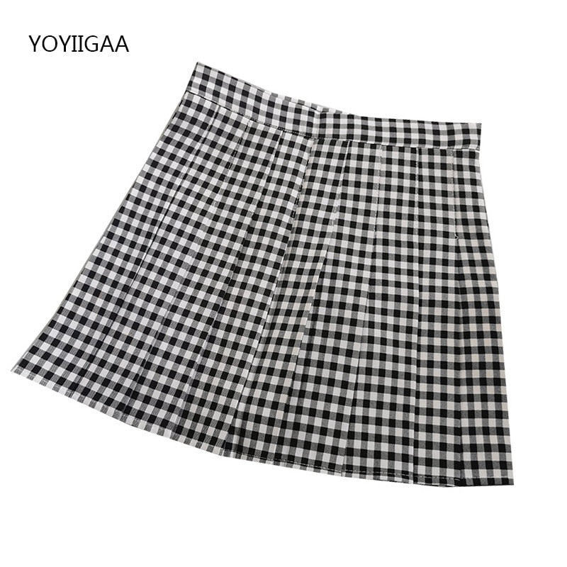 High Waist Pleated A-line Skirts-Black/White/Multiple Options